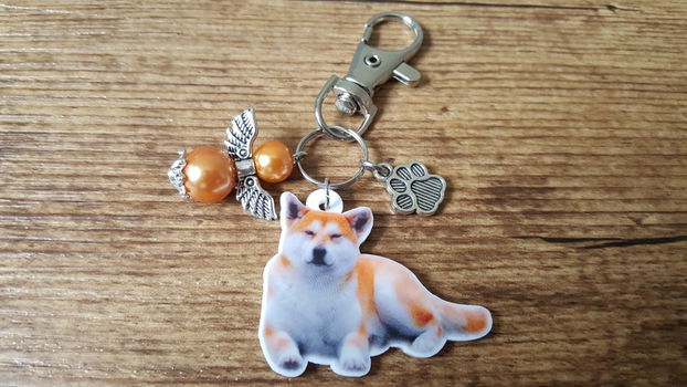 Sleutelhanger Shiba inu met beschermengeltje - 0