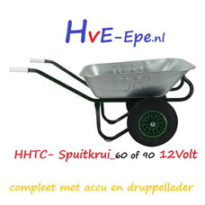 HHTC- Spuitkrui_60 Liter / 12 Volt + accu en druppellader ( geheel gemonteerd)