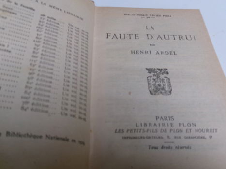 Henri Ardel - La faute d'autrui ( 1929) - 1