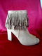 Suede laarsje hoge hak peep toe met franjes maat 38 - 0 - Thumbnail