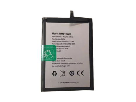 New battery WMB6000B 6000mAh/23.10Wh 3.85V for Walton Primo HM6 - 0