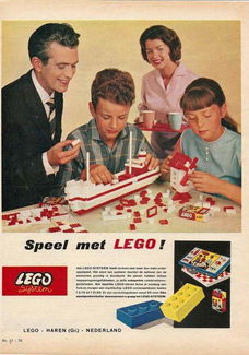 Lego advertentie - eind 50er jaren - overdruk