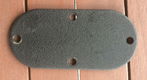 Harley EVO/T.-C. inspectie cover, voor 5 bak primaire 86-06, flat & black wrinkle. - 0 - Thumbnail