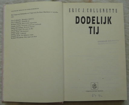 Boek, Dodelijk Tij, Eric Collenette, De Boer Maritiem, 1992. - 4