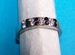 Zilveren ring met zwarte en blanke Swarovski - diverse maten - 0 - Thumbnail