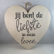 Valentijnsdag cadeau houten hart met liefdes quote adv 1