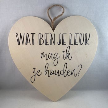 Valentijnsdag cadeau houten hart met liefdes quote adv 4 - 0