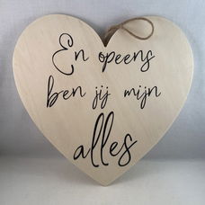 Valentijnsdag cadeau houten hart met liefdes quote adv 5