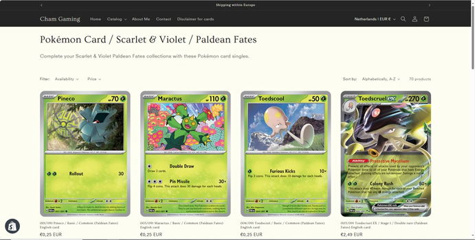 Pokémon Paldean Fates kaarten van Scarlet & Violet op Cham Gaming - 0