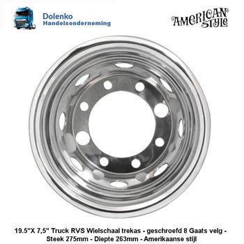 RVS Wielschalen voor vrachtwagen velgen, - 5