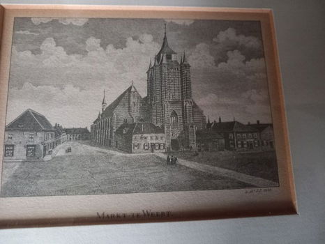 WEERT - PENTEKENING, ingelijst - Maaspoort / Markt - 0