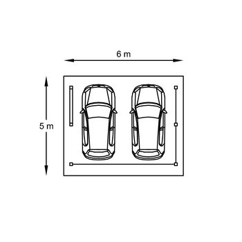 Tuinhuis-Blokhut carport combinatie (S7758): 5064 x 6064mm - 2