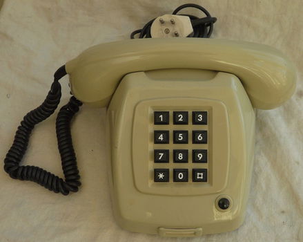 Telefoon Toestel, Retro, type: T65, Merk: Krone, Beige, PTT, 1980s. - 0