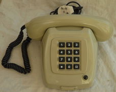 Telefoon Toestel, Retro, type: T65, Merk: Krone, Beige, PTT, 1980s.