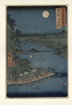 Ishiyama tempel aan het Biwa meer - Hiroshige - 1853 - 0