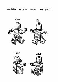 Lego Minifig patenttekening - 1979 - overdruk - 0