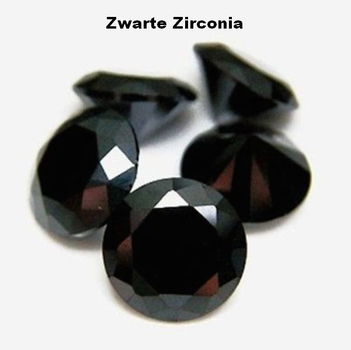 Zwarte Zirconia - 5mm - rond geslepen - 0