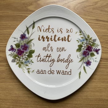 Wandbord/tekstbord (vintage/retro) Niets is zo irritant ad 3 - 0