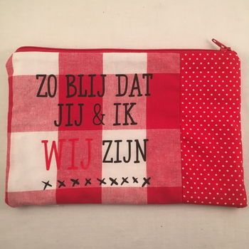 Etui (make-up) Zo blij dat jij & ik wij zijn (rood & wit) - 0