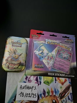 Pokemon prismatic evolutions mini tin en sticker collection - 0