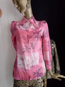 Seventies roze blouse - 4