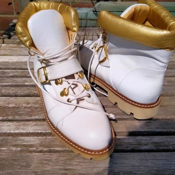 Witte leren combat boots, Ab Donkers - 3