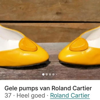 Gele pumps, vintage Roland Cartier - 5