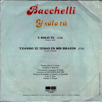 Bacchelli ‎– Y Sólo Tú // EUROVISIE SONGFESTIVAL - 1