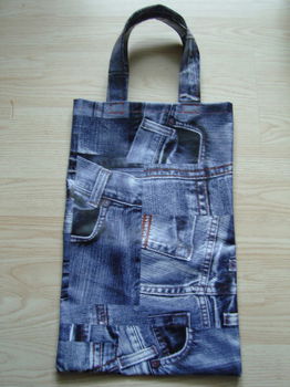 shopper / tas van tafelzeil lang leve Jeans / Denim - 0