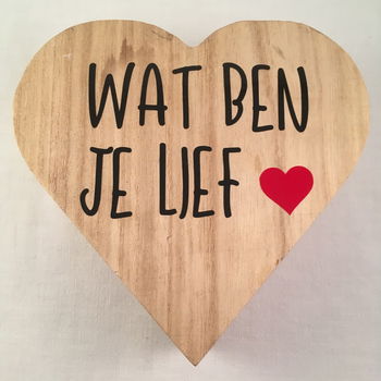 houten doos in hart vorm & quote over de liefde adv 1 - 2