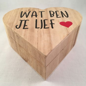 houten doos in hart vorm & quote over de liefde adv 1 - 3