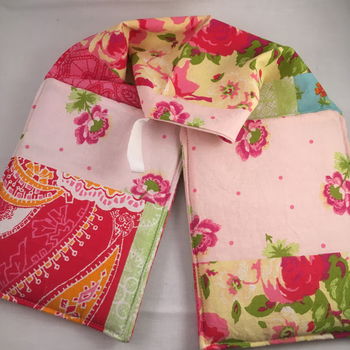 Ovenwanten (dubbele variant) bloemen roze patchwork - 0