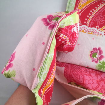 Ovenwanten (dubbele variant) bloemen roze patchwork - 2