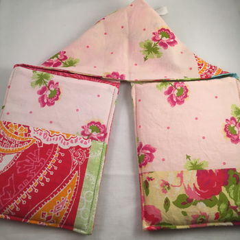 Ovenwanten (dubbele variant) bloemen roze patchwork - 3