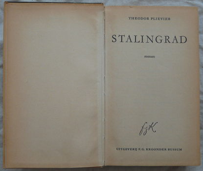 Boek, Stalingrad, Theodor Plievier, F.G. Kroonder, 10e Druk, 1950s. - 2