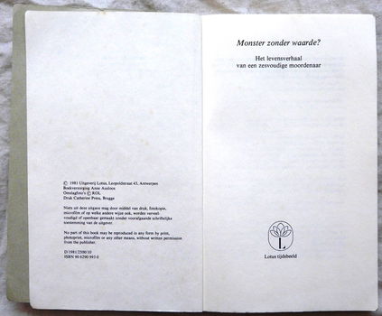 Boek Autobiografie, Monster Zonder Waarde?, Freddy Horion, Lotus, 1981. - 3