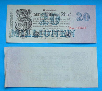 Duitsland - 20 miljoen Reichsmark 1923 - P97B - 0