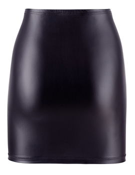 Wetlook Mini Rok - Zwart - 3