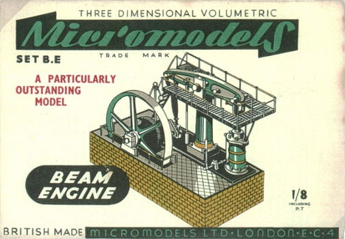 Britse stoommachine - oude papieren bouwplaat - 0