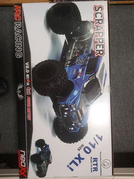 HRC15011BL2 1/10 XL Elektrisch - 4WD Monster Truck - RTR - HRC NEOXX - Brushless - Scrapper Blauw/ZW - 0