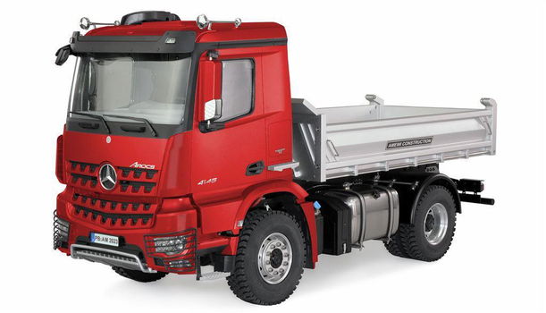 22612 MERCEDES AROCS HYDRAULIK vrachtwagen kieper PRO METALL 2,4GHZ RTR Rood - 1