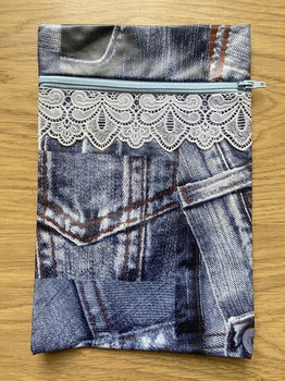 etui (make-up) van tafelzeil jeans denim spijkerbroek adv 2 - 0