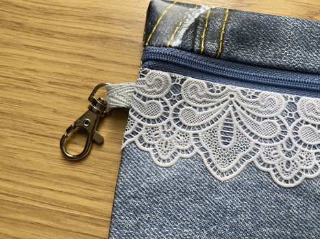 etui (make-up) van tafelzeil jeans denim spijkerbroek adv 3 - 1