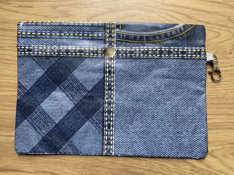 etui (make-up) van tafelzeil jeans denim spijkerbroek adv 3 - 2