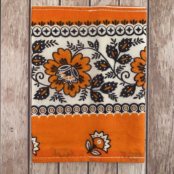 Paspoort hoesje; thema; boeren zakdoek in oranje & wit - 0