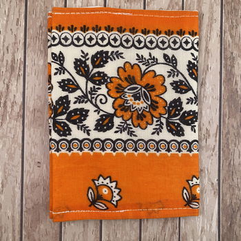 Paspoort hoesje; thema; boeren zakdoek in oranje & wit - 2