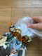 plastic zakken houder in retro stof rozen & bloemen dessin - 1 - Thumbnail