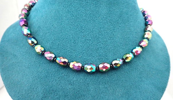 Antieke ketting van carnival glas - 1