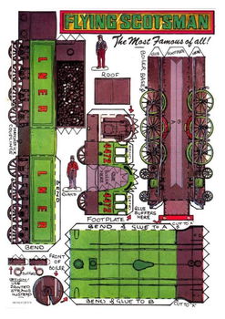 Britse Flying Scotsman loc - papieren bouwplaat - 0