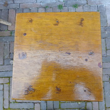 Vintage houten plantentafel - stijl art deco - 4